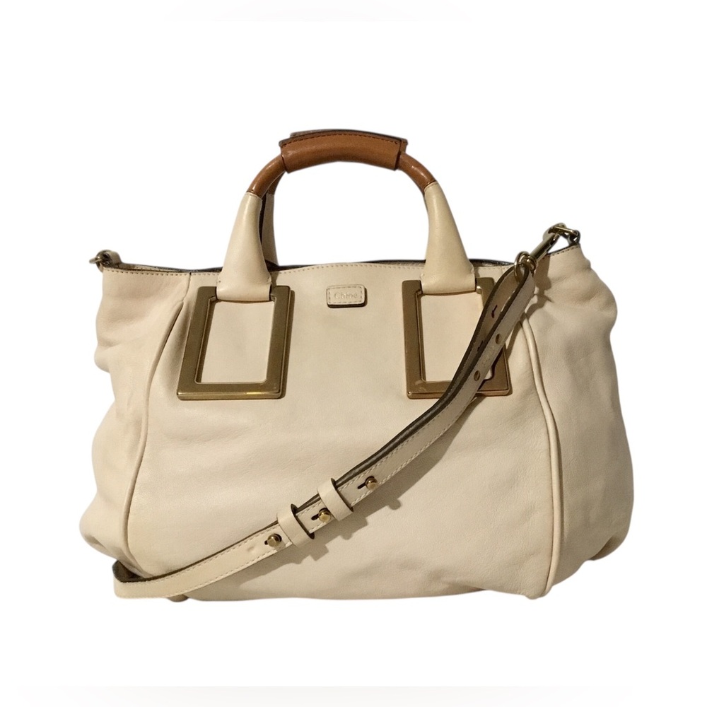 Authentic Chloe Convertible Cream Leather Bag